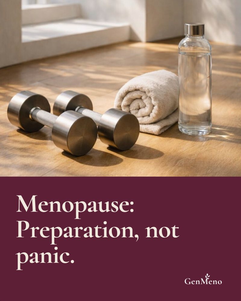 GenMeno social post: Menopause, preparation not panic